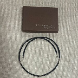 Silpada Black Chocker Wrap Around Necklace .925 Sterling Silver N0570